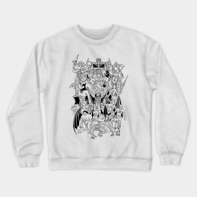 90's hero's black and white Crewneck Sweatshirt by sullyink